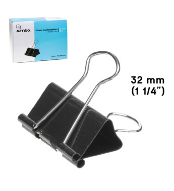 PINZA SUJETAPAPELES 32MM C/12 JUMBO