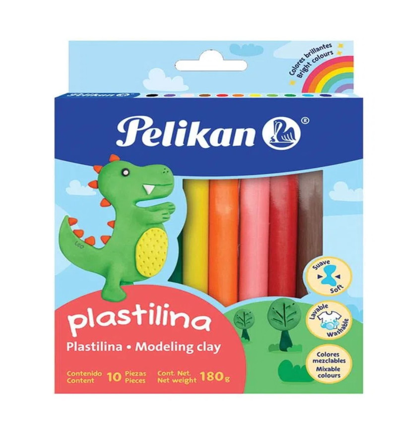 PLASTILINA CAJA C/10 COLORES PELIKAN