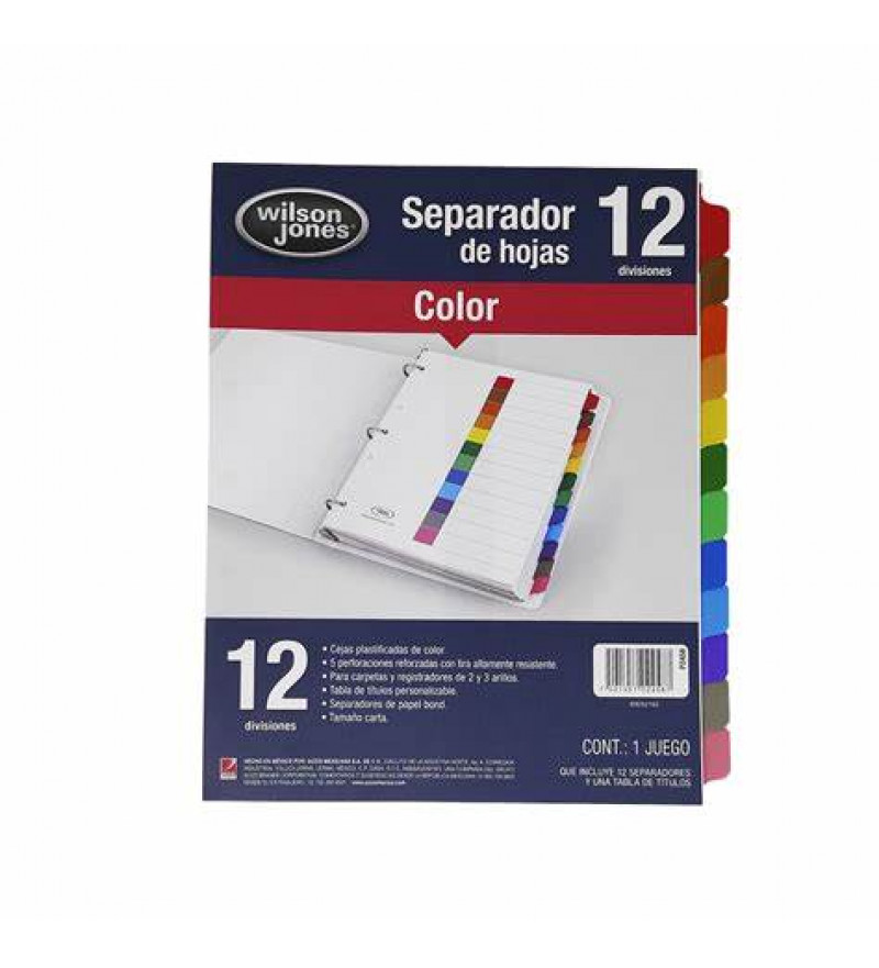 SEPARADOR 12 DIV . S/NUMERO 