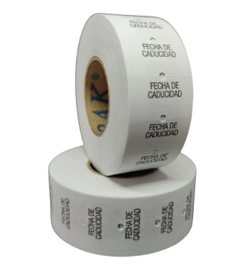 ROLLO DE ETIQUETA CADUCIDAD PARA ETIQUETADORA