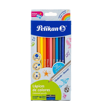 LAPICES DE COLORES REDONDOS C/12 PIEZAS PELIKAN