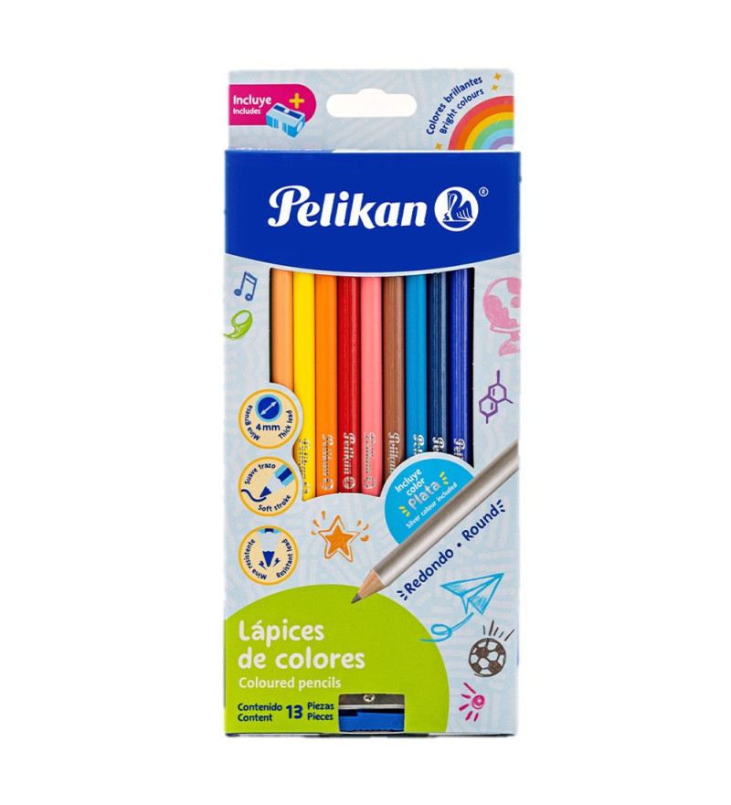 LAPICES DE COLORES REDONDOS C/12 PIEZAS PELIKAN