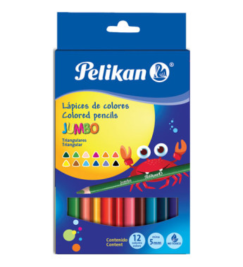 LAPICES DE COLORES JUMBO TRIANGULAR C/12 PELIKAN