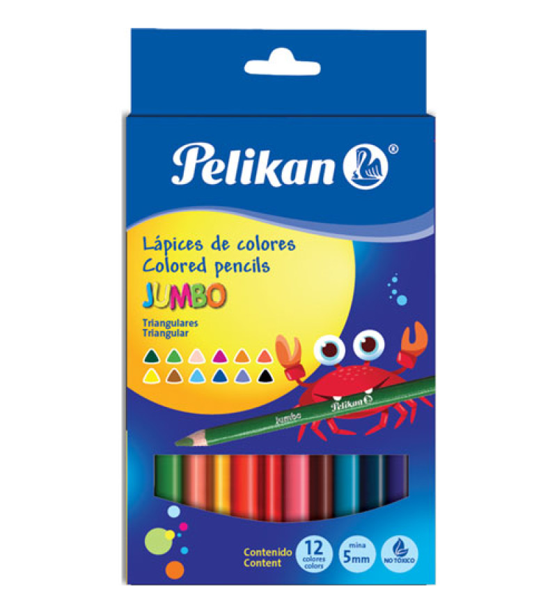 LAPICES DE COLORES JUMBO TRIANGULAR C/12 PELIKAN